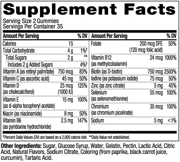 Olly Teen Girl Multi Gummy, Healthy Skin and Immune Support, 15 Essential Vitamins, Biotin, Zinc, Calcium, Chewable Multivitamin, Berry Melon, 35 Day Supply, 70 Count