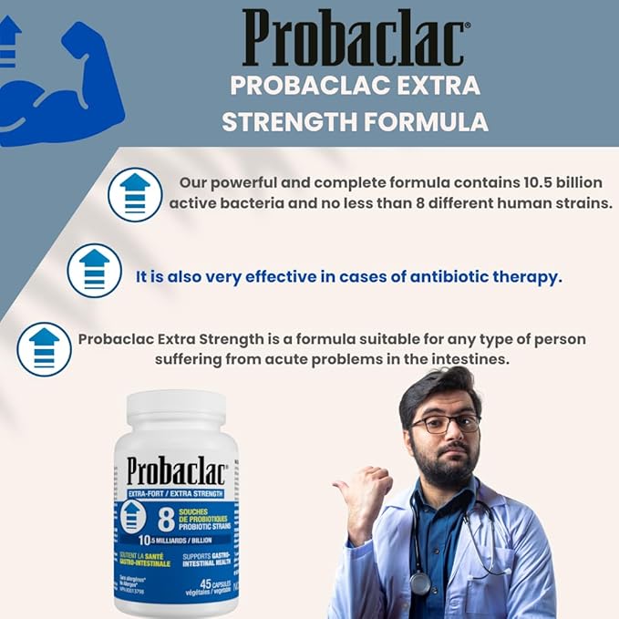 Extra Strength Formula,Multistrain probiotic and lactic Ferment Complex,Formula Based on Natural strains thereby ensuring Complete intestinal Tract Coverage (45)