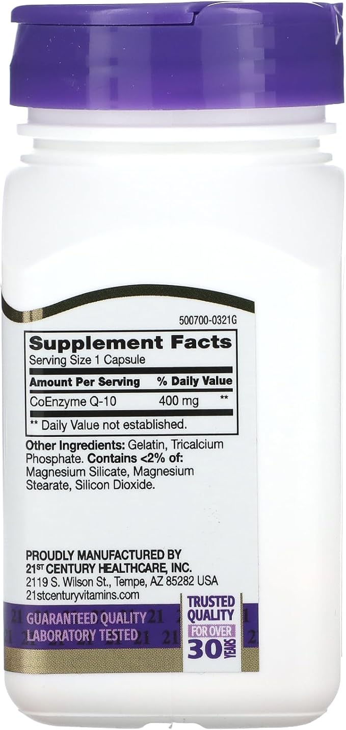 21st Century Co Q10 400 mg Veg Capsules, 30 Count