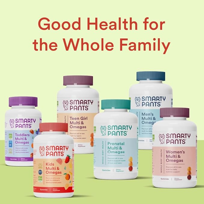 SmartyPants Kids Multivitamin Gummies and Fiber Supplement: Vitamin D3, C, Vitamin B12, B6, A, Zinc, Biotin, Inositol, Fiber Gummies, Three Fruit Flavors, 90 Count (22 Day Supply)