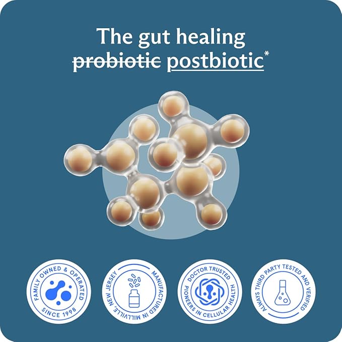 BodyBio Butyrate Supplement - Postbiotic for Gut Microbiome Health, Digestion and Regulation Support - Butyric Acid with Sodium - 100 Capsules