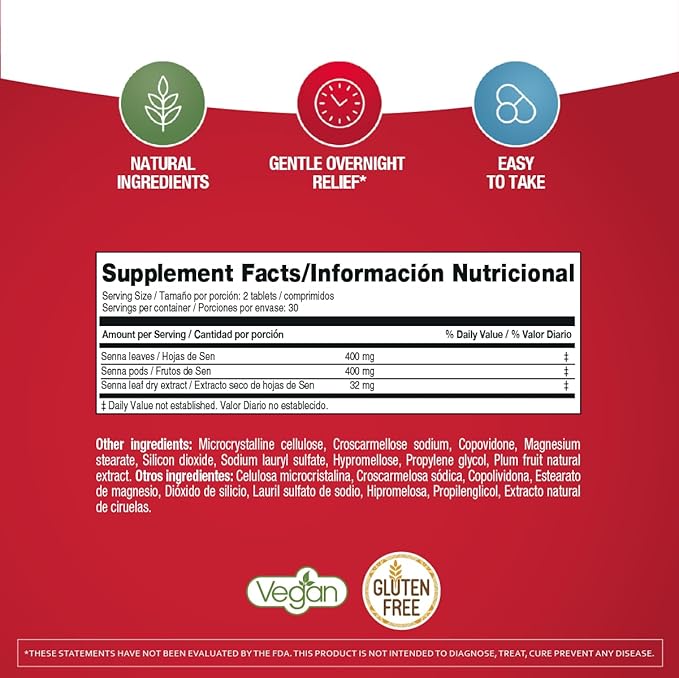 Prunelax Ciruelax Regular Strength Laxative Tablets - Overnight Relief for Occasional Constipation, Senna Extract, Vegan & Gluten-Free, Fast-Acting Gentle Relief - 150ct