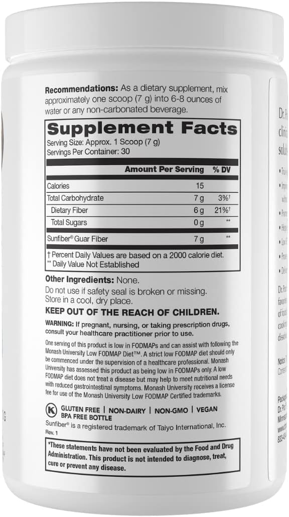 Dr. Poo All-Natural Prebiotic Fiber Supplement | Fiber for the Whole Family | Gentle and Simple Ingredients to Improve Gut Health | Gluten Free, Vegan,Tasteless, Non-GMO, Low-FODMAP (30 Servings)