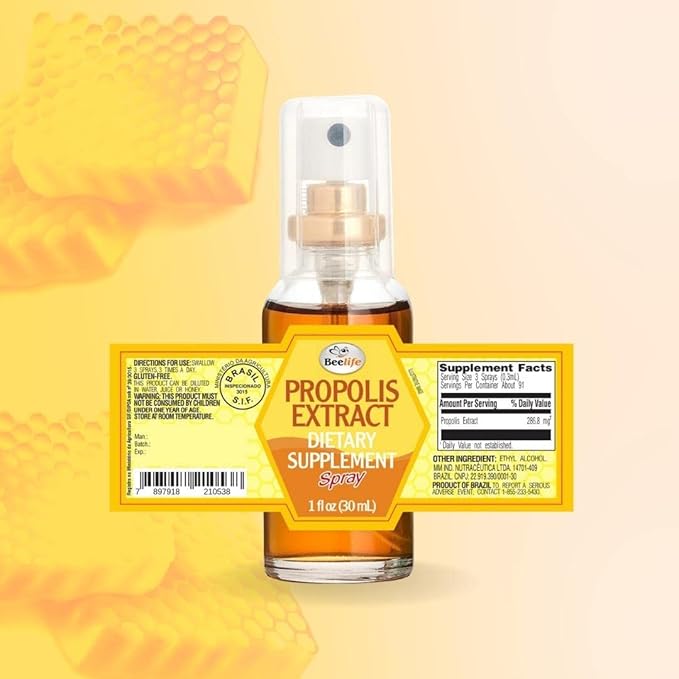 Beelife Propolis Sore Throat Relief Spray - Propolis Spray - Natural Immune Support, Helps Calm Cough & Dry, Itchy Throat - No Sugar - 3-Pack