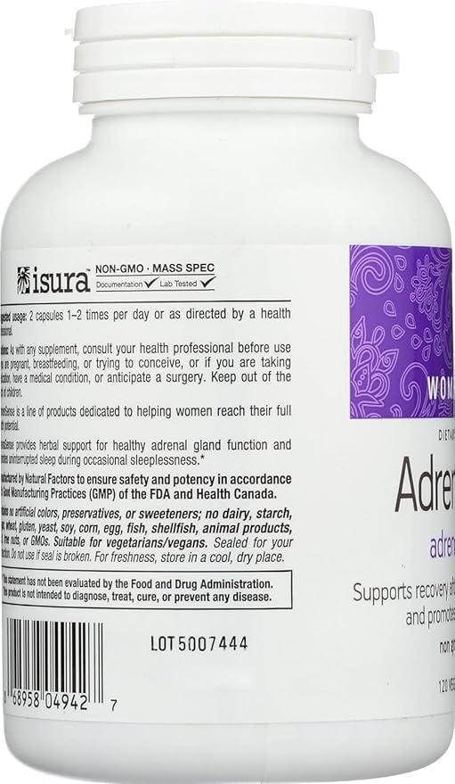 WomenSense AdrenaSense by Natural Factors, AdrenaSense, Herbal Supplement for Adrenal Support and Stress Relief, Vegan, Non-GMO, 120 Capsules