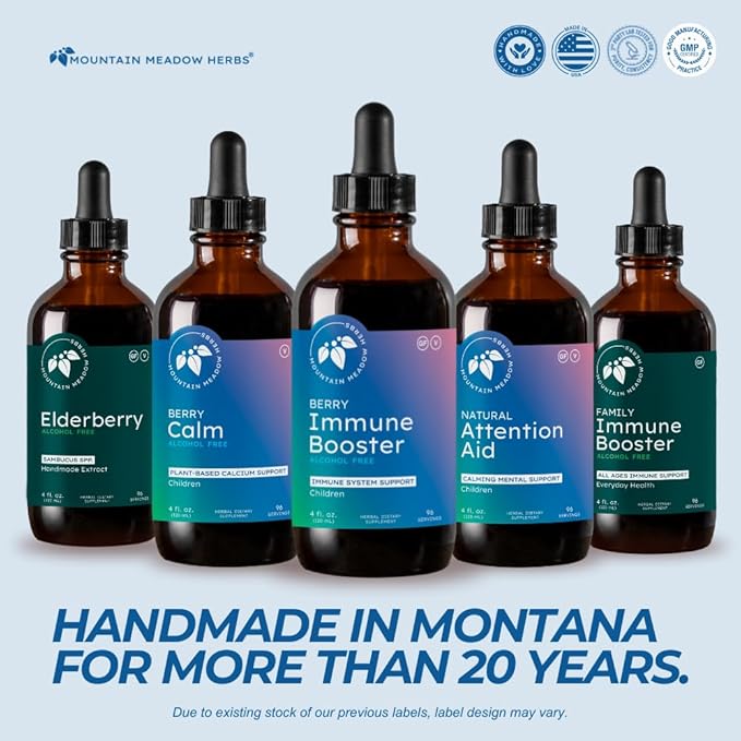 Mountain Meadow Herbs Berry Immune Booster for Kids Immune Support, with Elderberry and Echinacea - 2oz.