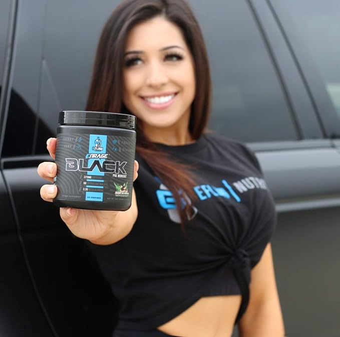 eFlow Nutrition Enrage Black High Stimulant Pre Workout Supplement - Preworkout Powder to Boost Energy, Pumps and Strength - 4 Flavors (30 Servings) (Sour Watermelon)