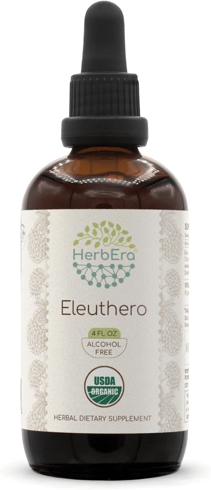 Eleuthero B120 USDA Organic Tincture | Alcohol-Free Extract, High-Potency Herbal Drops | Certified Organic Eleuthero (Eleutherococcus Senticosus, Siberian Ginseng) Dried Root (4 oz)