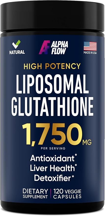 Liposomal Glutathione Supplement 1000MG + 750MG- Glutathione Liposomal with VIT C + Phospholipid Antioxidant Complex - Liver Detox and Immune Support Supplement - 120 Caps - Powder&Liquid Alternative