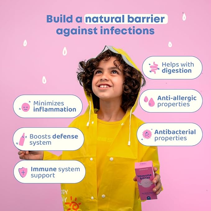 JoySpring Immune Drops - Kids’ Immunity Support Supplement (1 fl oz, 30 Servings) with Organic Elderberry Liquid, Echinacea, Oregon Grape Root & Orange Peel for Ages 2-16+ Years and Adults.
