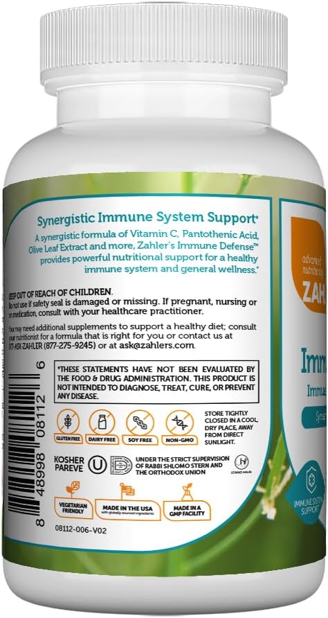 Zahler Immune Defense, Immune System Support, Certified Kosher, 120 Capsules