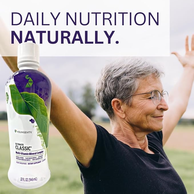 Youngevity Ultimate Classic® - Mega Multi-Vitamin & Mineral Complex - 16 Vitamins, 70+ Minerals, 12+ Amino Acids, Grape Seed, CoQ10, and More - Highly Absorbable Liquid (32 Fl Oz - Pack of 1)