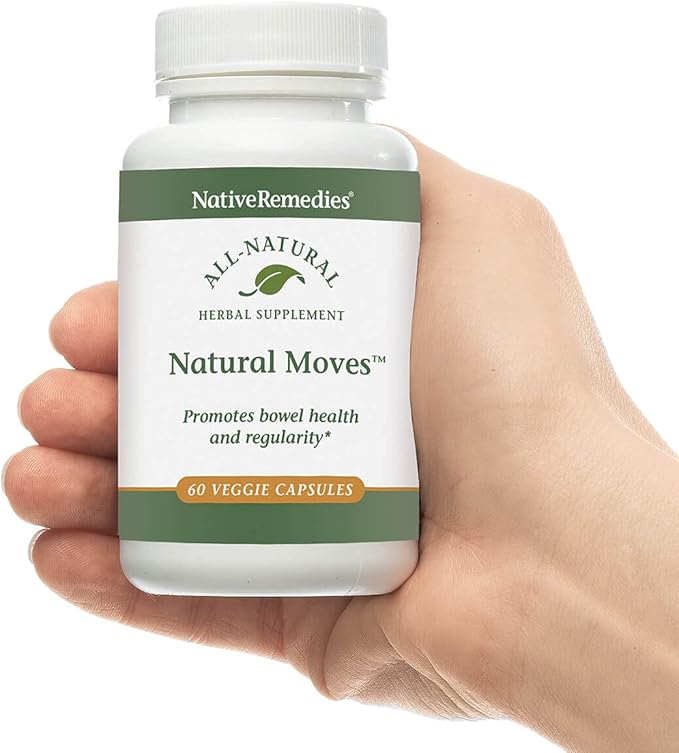 Native Remedies Natural Moves - All Natural Herbal Supplement Promotes Bowel Health and Regularity as Related to Constipation - 60 Veggie Caps