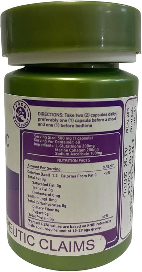 GlutaGenC Glutathione & Collagen Duo by Simplee Supplements, 30 Count (Pack of 2)