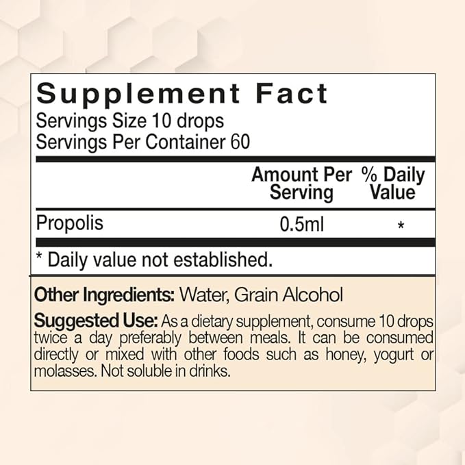 Bee and You Propolis Liquid Extract Drops, 30% Propolis, Ultra Pure, Immune Support Supplement, Sore Throat, Allergy Relief, Respiratory, Antioxidants, Keto, Paleo, Gluten-Free, 1 Fl Oz
