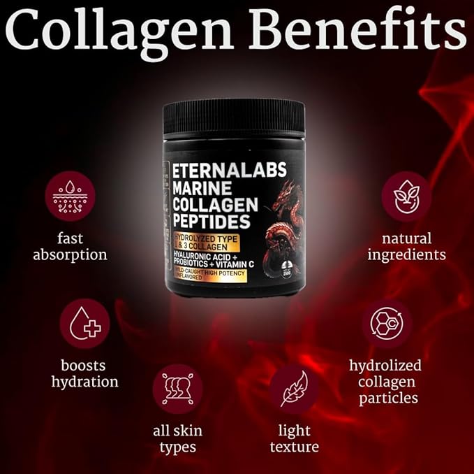 Marine Collagen Peptides Supplement | Unflavored Powder for Skin, Hair, Nails, Joint & Bone Health - 8.8185 oz | Easily Digestible, Mixes in Hot or Cold Liquids | Adult Wellness Support