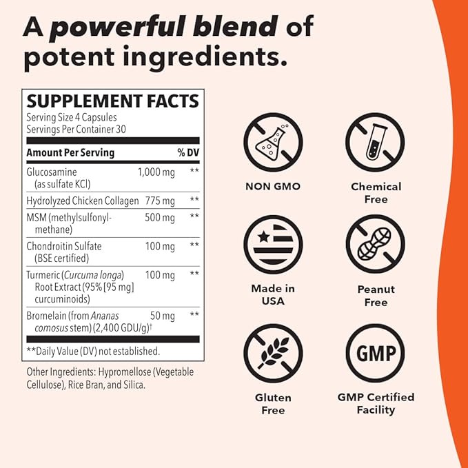 LifeSeasons Mobili-T - Joint Support Supplement - Reduce Inflammation & Aches - Increase Range of Motion - Rebuild Tissue & Cartilage - MSM Chondroitin Collagen Glucosamine & Turmeric - 208 Capsules