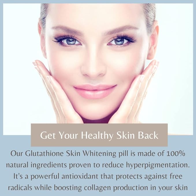 Glutathione Whitening Pills - Recover Your Youth, Get Rid of Dark Spots, Acne Scars & Hyperpigmentation - Natural Skin Whitening Pills – Non-GMO –90 Skin Lightening Capsules