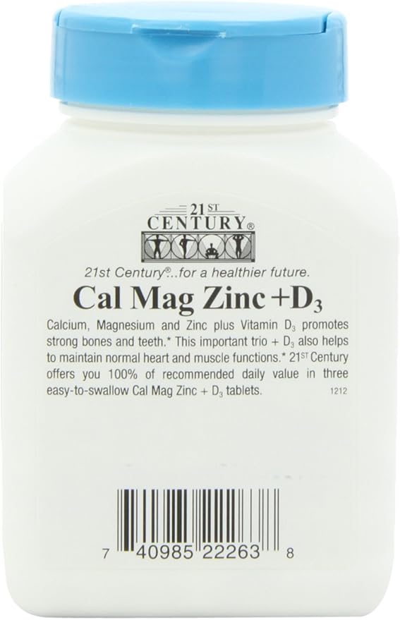 21st Century Cal Mag Zinc +D Tablets, 90 Count (Pack of 2)
