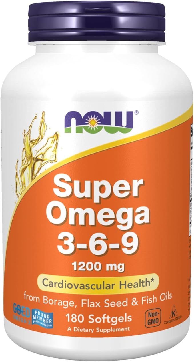 Now Foods Super Omega 3-6-9 Soft-gels, 1200Mg, 180-Count