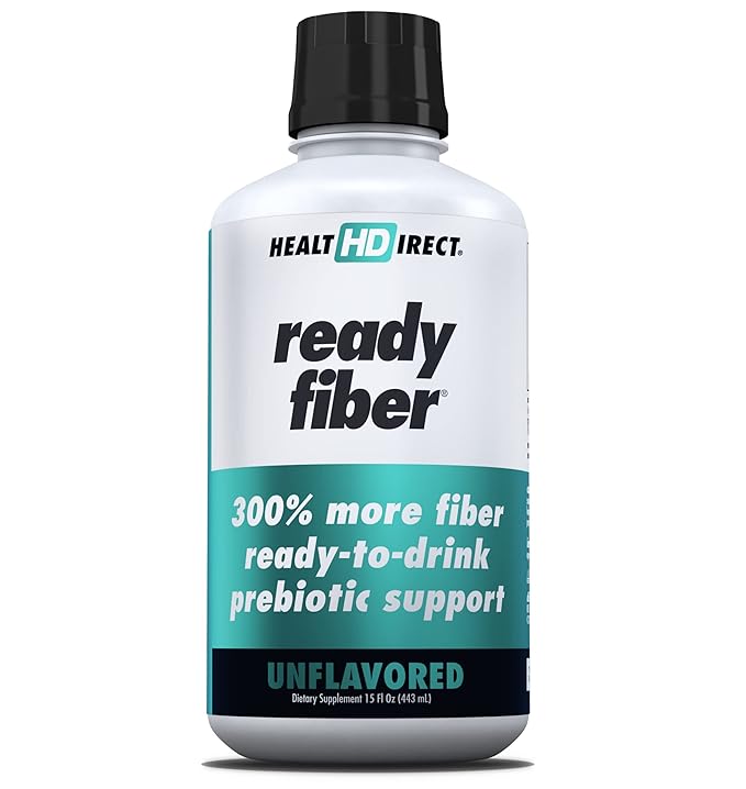 HEALTH DIRECT - Ready Fiber - Prebiotic Liquid Fiber Supplement for Women, Men and Kids - 15 Fl Oz - 15-30 Servings, Unflavored - Easier Than Gummies, Powders and Pills