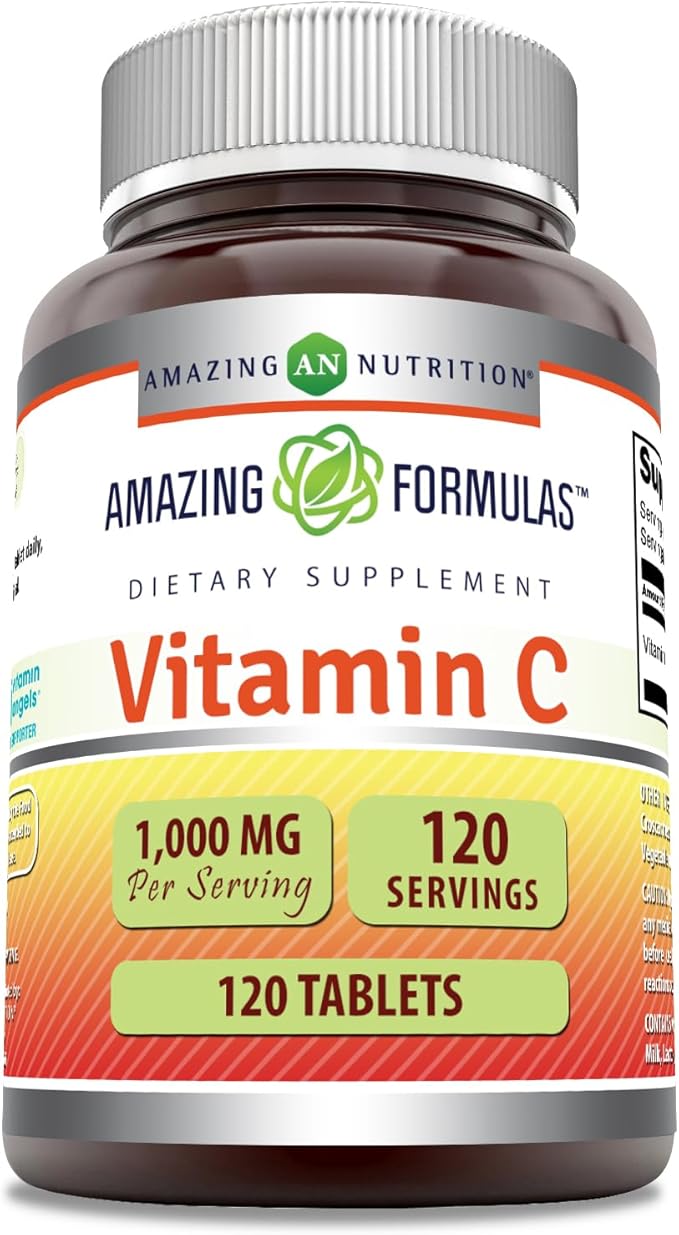 Amazing Formulas Vitamin C Supplement | 1000 Mg Per Serving | Tablets | Non-GMO | Gluten-Free | Made in USA (1 Pack, 120 Count)