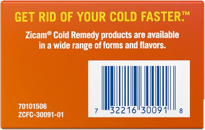Zicam Ultra Cold Remedy Zinc Rapidmelts, Orange Cream Flavor, Homeopathic, Cold Shortening Medicine, Shortens Cold Duration, Sugar-Free, Dye-Free, 18 Count (Pack of 2)