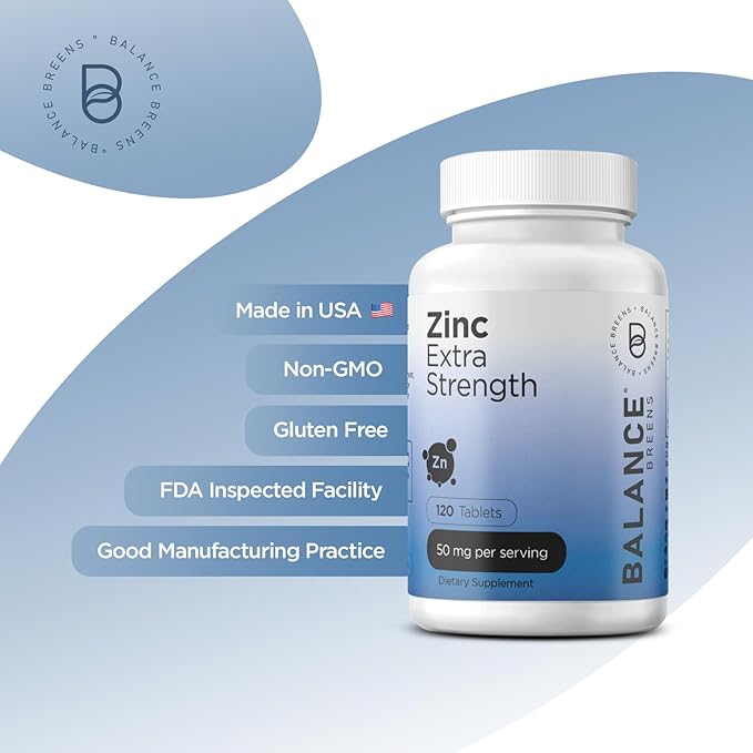 Zinc 50mg, 120 Vegetarian Tablets - Immune Support, Promotes Skin Health & Wound Healing, Extra Strength, Ultra-Absorbable (Pack of 12)