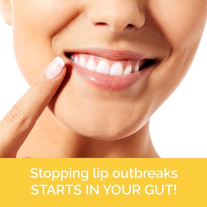 Lysine Cold Sore Treatment for Lips – with Lactobacillus Rhamnosus, Acidophilus and Vitamin C – Cold Sore Supplement for Lip & Skin Health, Immune Support & Prevention – 360 Capsules