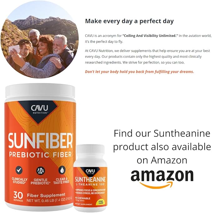 Sunfiber, Gentle Prebiotic Fiber Supplement | Promotes Comfortable Digestion & Regularity* | Intestinal & Colon Health* (30 Servings)