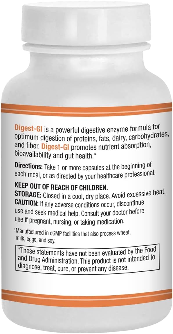 Digest-GI Digestive Enzyme - (90 x 2) Vegetarian Capsules-Digestion and Bloating Relief for Women and Men