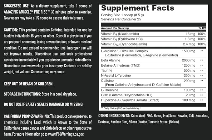 Pre Rise | Pre-Workout Powder Supplement with Caffeine & Beta-Alanine for Men & Women | 25 Servings (25 Servings, Pineapple Mango Refresh)