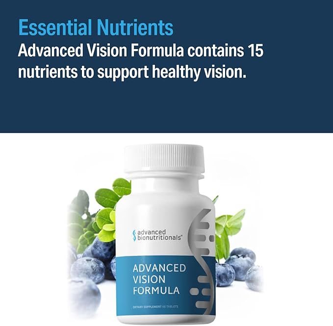 – Advanced Vision Formula Supplement, Healthy Vision, Eye Function Support, Eye Vitamins, Lutein, Zeaxanthin, Vitamin A, C, Zinc, Gluten Free, Dairy Free, Vegan (60 Tablets)