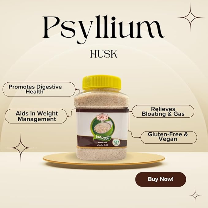 Swad Isabgol - Psyllium Husk 5.6oz, 5.64 Ounce (Pack of 1), Yellow/Brown