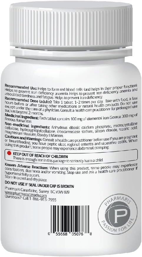 Ferofit - Ferrous Fumarate Tablets 300mg | 100mg of Elemental Iron | Prevent Iron Deficiency Anemia | Prevent Associated Tiredness & Fatigue
