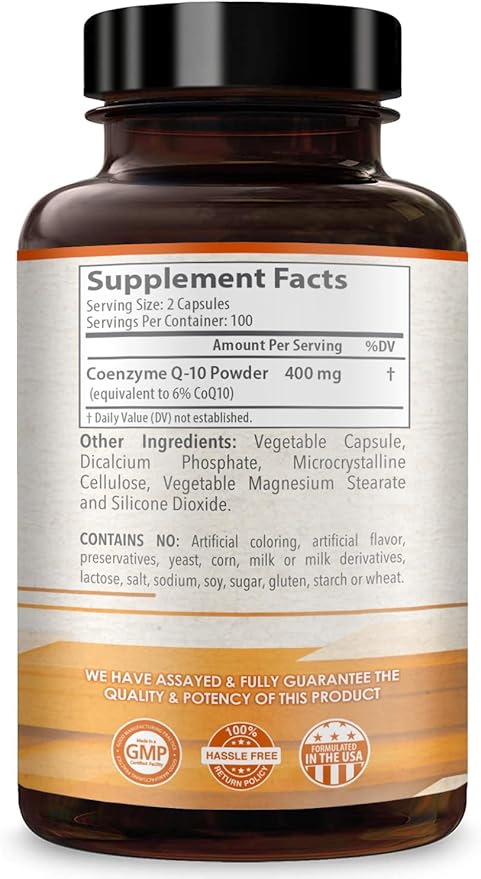 Healthy Way CoQ10 400mg 200 Capsules Non-GMO