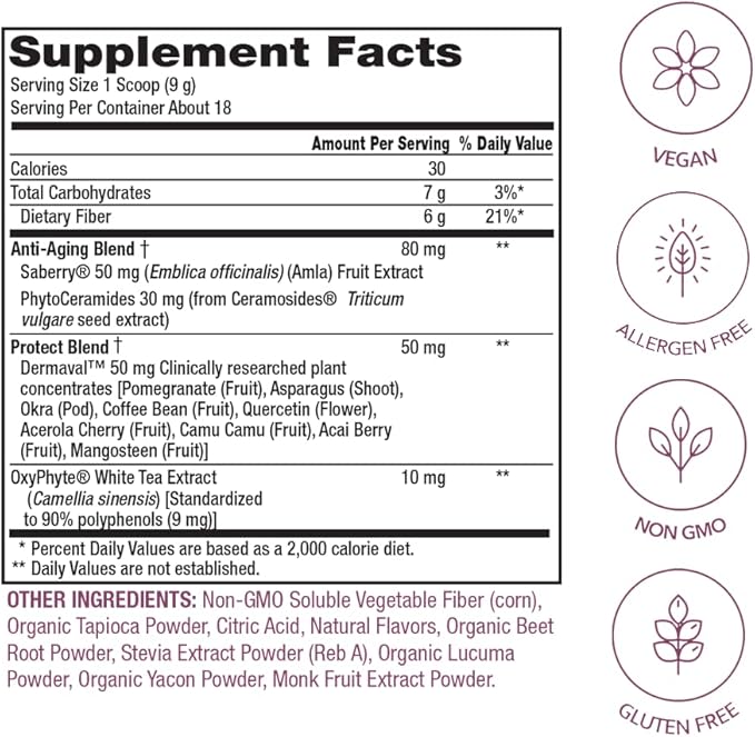 PlantFusion Vegan Collagen Beauty - Vegan Collagen Powder for Women - Hair Skin and Nails Vitamins - Gluten Free, Non-GMO, Non-Dairy (Strawberry Lemonade 18 Servings)