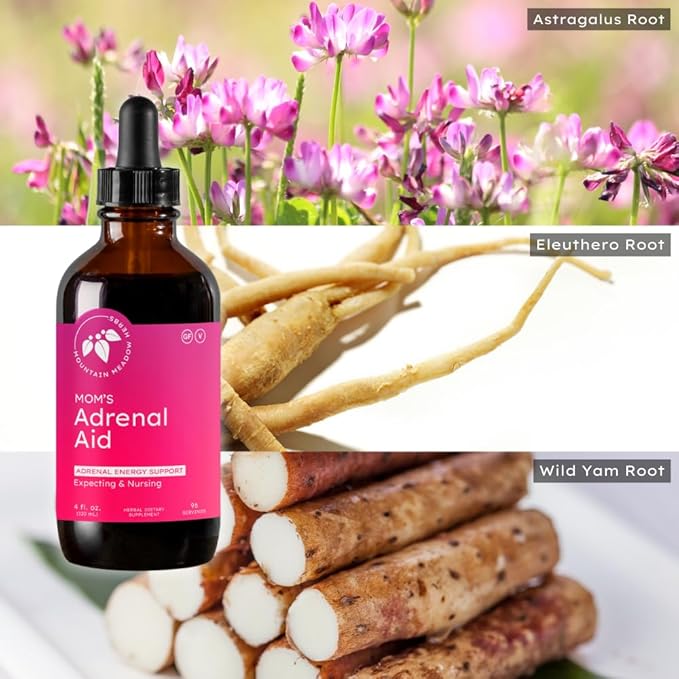 Mountain Meadow Herbs Mom's Adrenal Aid – Liquid Herbal Supplement, Natural Adrenal Support for Women, Safe for Expecting & Nursing Moms, Boosts Energy, Reduces Fatigue & Supports Hormone Balance 4oz