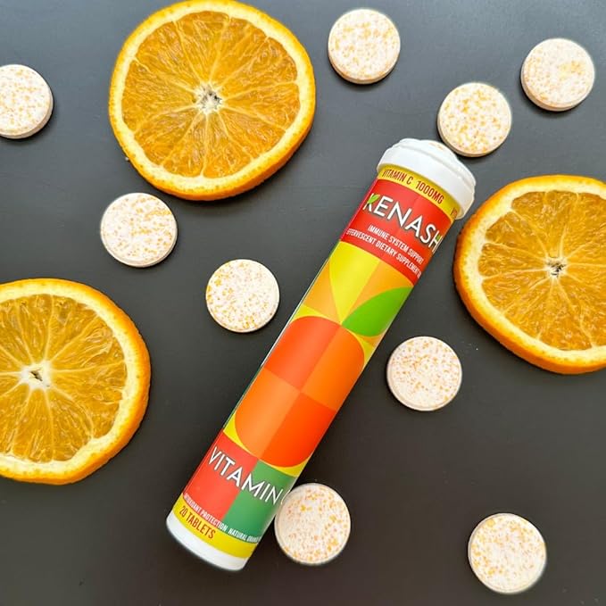 Vitamin C Effervescent Tablets 1000mg with Magnesium Zinc Vitamin E & Potassium Vitamina C Efervescente 60 Tables 3 Pack Vitamina C