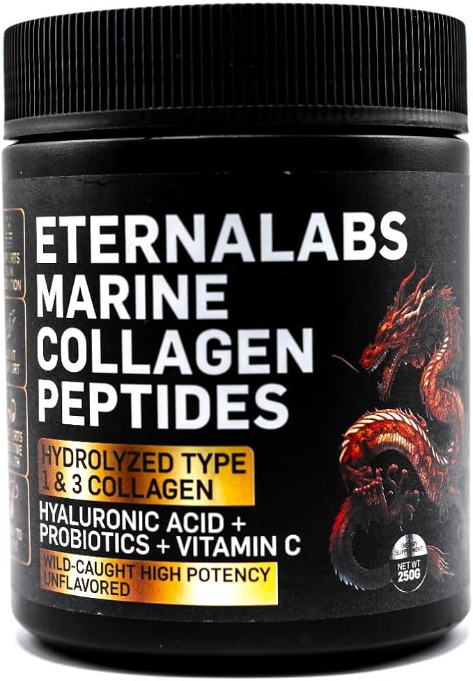 Marine Collagen Peptides Supplement | Unflavored Powder for Skin, Hair, Nails, Joint & Bone Health - 8.8185 oz | Easily Digestible, Mixes in Hot or Cold Liquids | Adult Wellness Support