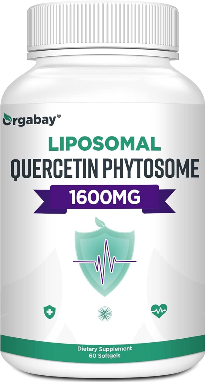 Liposomal Quercetin Phytosome 1600 mg,Bromelain 200mg,Zinc 30mg,Vitamin C Turmeric 40 mg,Highest Absorption,Quercetin Complex, 60 Softgels