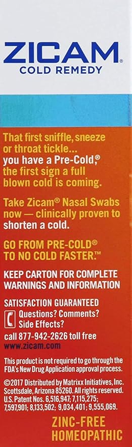 Zicam Cold Remedy Cherry Zinc Rapidmelts 25 Count and Zinc-Free Medicated Nasal Swabs 20 Count Bundle
