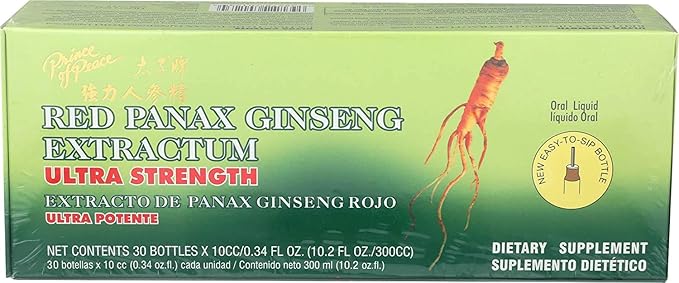 Prince of Peace Red Panax Ginseng Extractum Ultra Strength, 0.34 Fl Oz (Pack of 30)