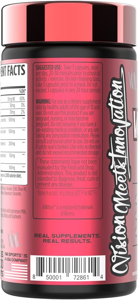 VMI Sports | Vasogen Ultra Nitric Oxide Booster | Stim Free Pre Workout for Strength, Endurance & Muscle Building | Vasodilator and Nitric Oxide Supplement (90 Capsules)