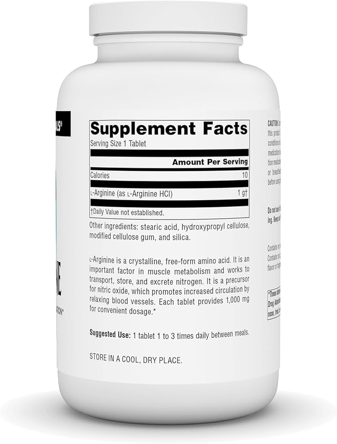 Source Naturals L-Arginine Free Form* - 1000 mg, 200 Tablets