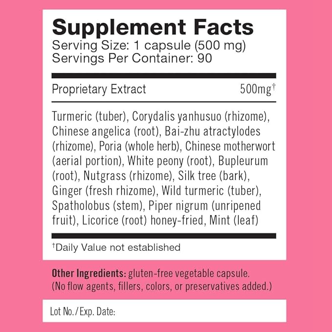 Peacekeeper CX Herb Capsules - Reduces PMS Related Mood Swings - Reduces Cramps & Pain Associated with Monthly Periods - Contains Turmeric & Corydalis - 30 Cap Count