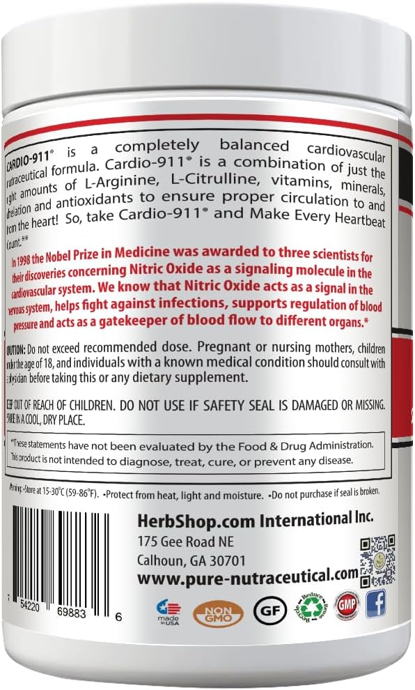 Drink Mix, Cherry, L-Arginine 5000mg, L-Citrulline 1000mg, Vitamins B12, C, D3, Beet Root, 30 Servings, Nitric Oxide Support, Cardiovascular, & Energy Support Supplement