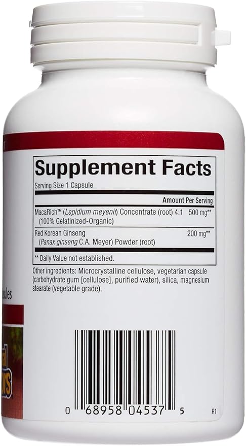 MacaRich by Natural Factors, Super Strength Power Maca, Superfruit Antioxidant Supplement with Ginseng, 90 capsules (90 servings)
