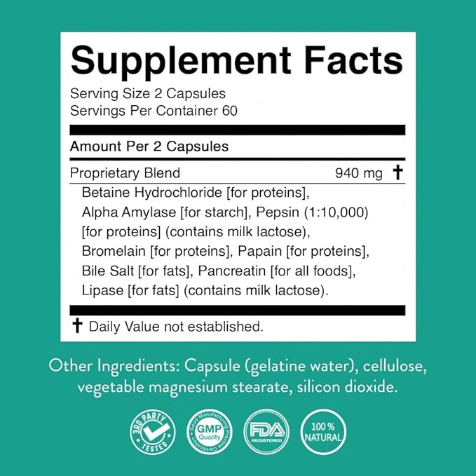 Nature's Sunshine Food Enzymes - Digestive Support with Prebiotics and Probiotics for Gut Health - Digestive Enzyme Supplement for Digestive Health and Relief from Occasional Indigestion