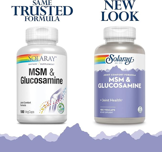 Solaray MSM and Glucosamine Capsules, 180 Count